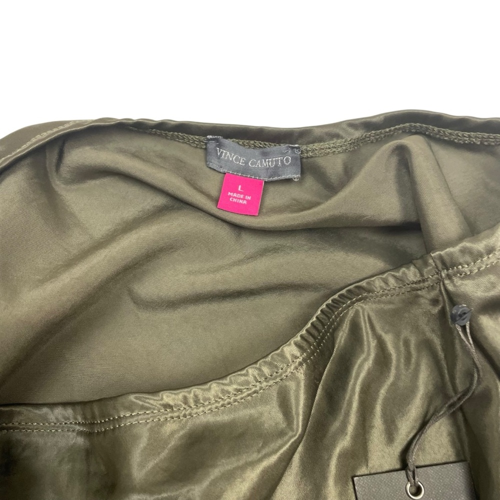 ⭐️2/$20 NWT Vince Camuto Satin Olive Green Midi Skirt - Picture 3 of 8